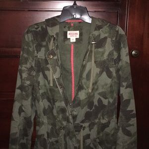 Camo/floral trench coat